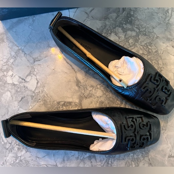 Tory Burch Black Flats Ines Ballet Tripon Cristal Baby 7.5 - Picture 5 of 6